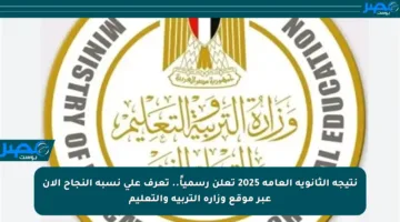 نتيجة الثانوية العامة 2025 تعلن رسمياً.. تعرف على نسبة النجاح الآن عبر موقع وزارة التربية والتعليم